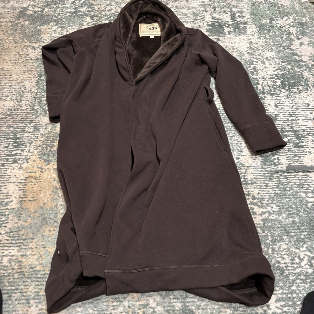 Ugg‎ Fleece Lined Soft Robe Chocolate Brown Large Missing Belt